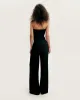 Refined black pants cut from Italian satin, Xo Xo sold by Milla