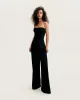 Refined black pants cut from Italian satin, Xo Xo sold by Milla