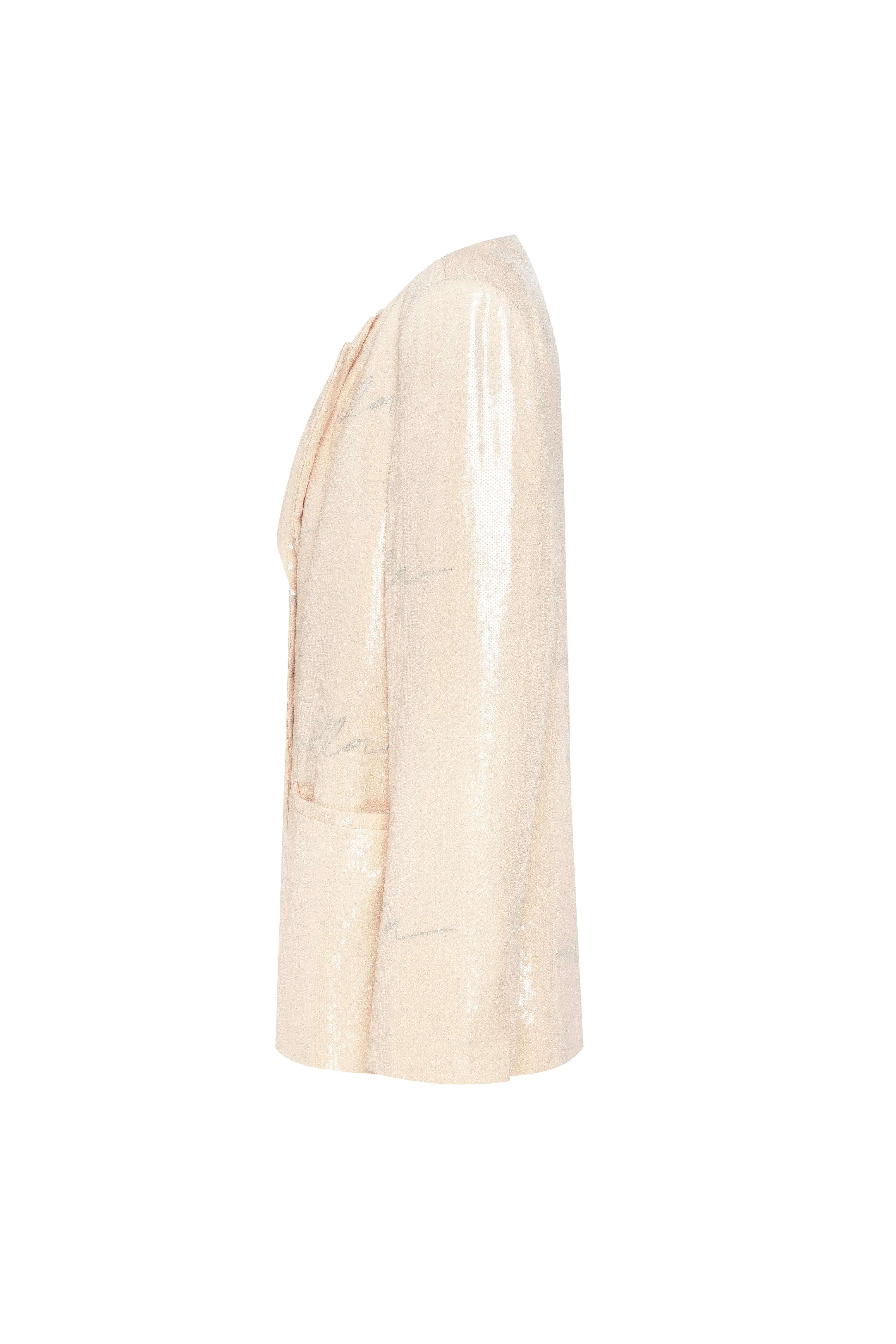 Sparkling beige blazer with Milla's signature, Xo Xo sold by Milla product image thumbnail 5