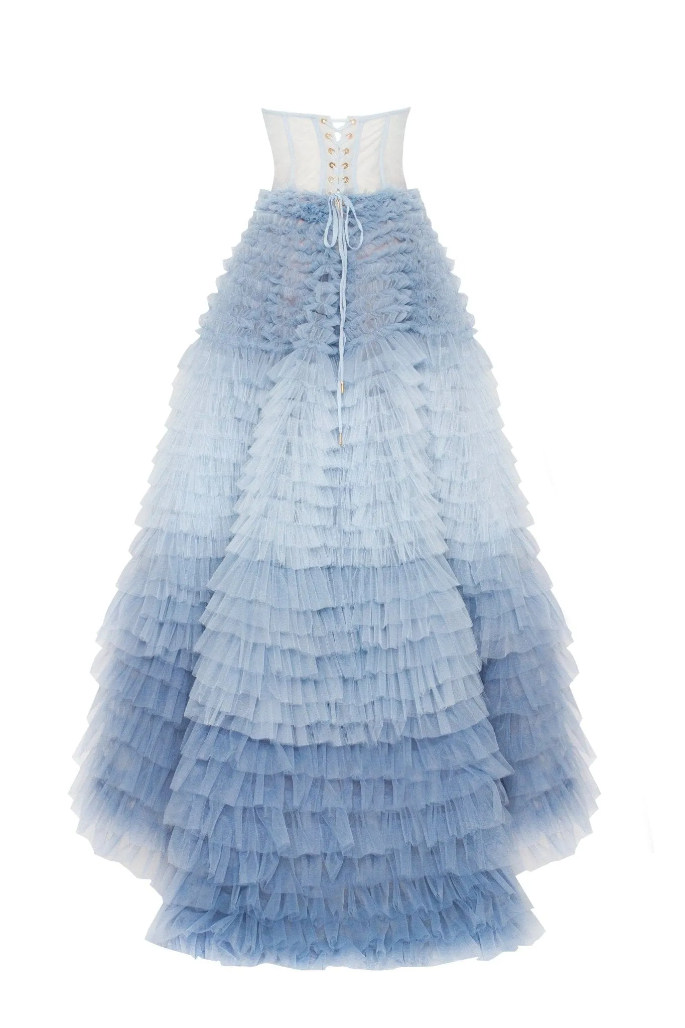 Light Blue Strapless Frill-Layered Fluffy Dress sold by Milla product image thumbnail 3