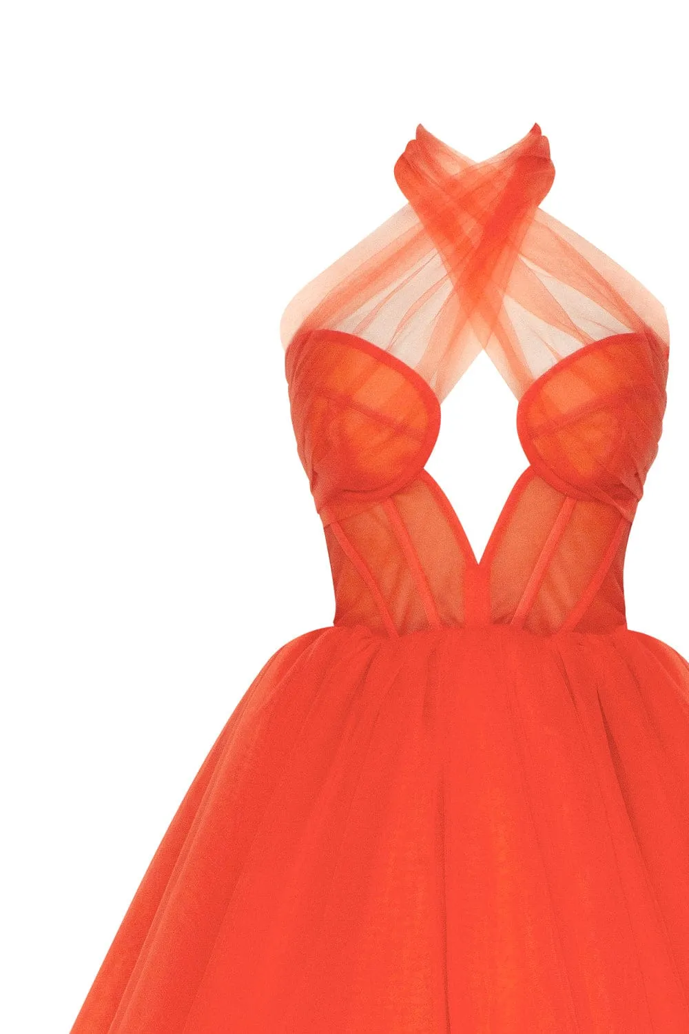 Vibrant red coral mini dress sold by Milla product image thumbnail 5