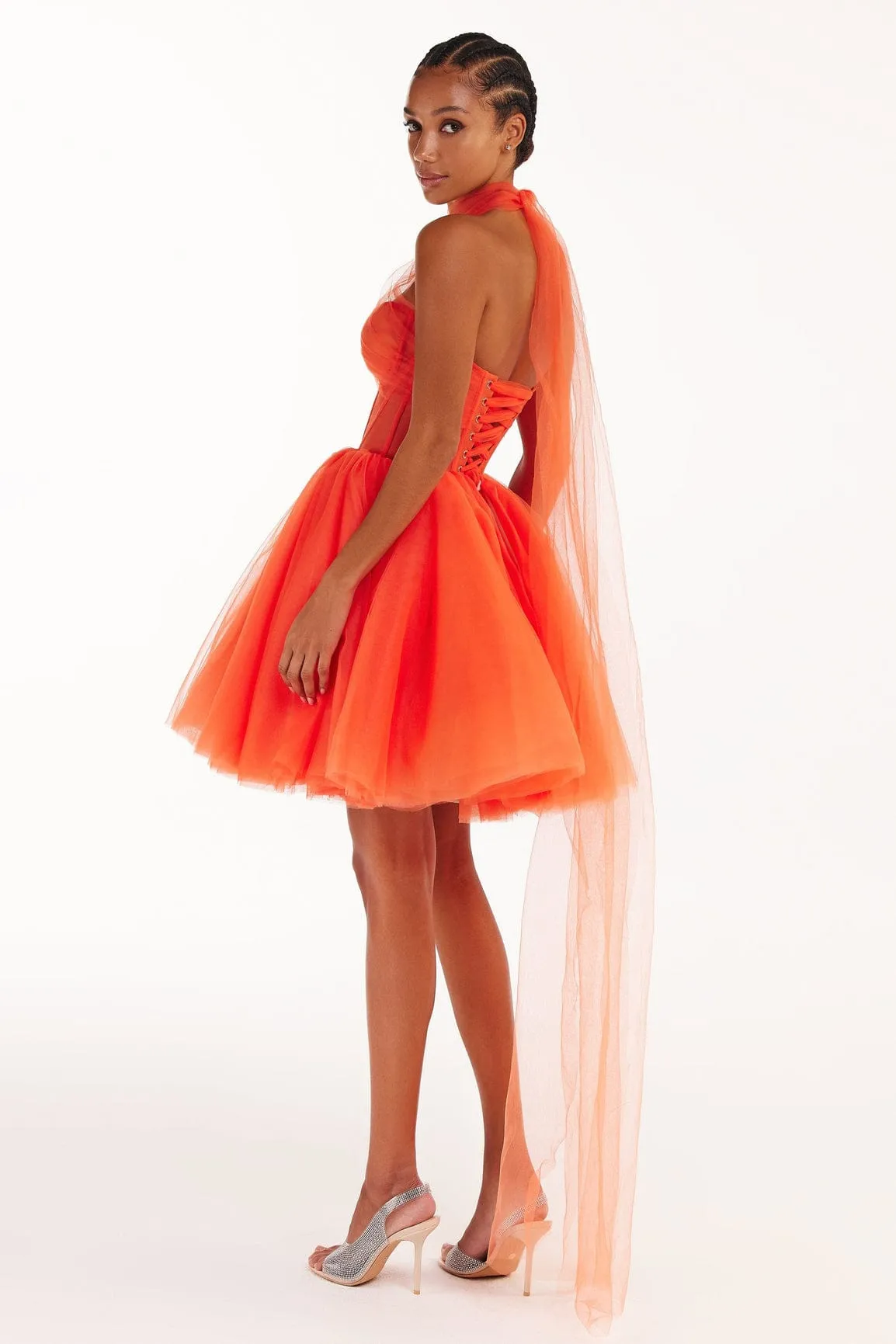 Vibrant red coral mini dress sold by Milla product image thumbnail 4