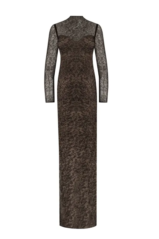 Crystal-embellished striking maxi dress sold by Milla