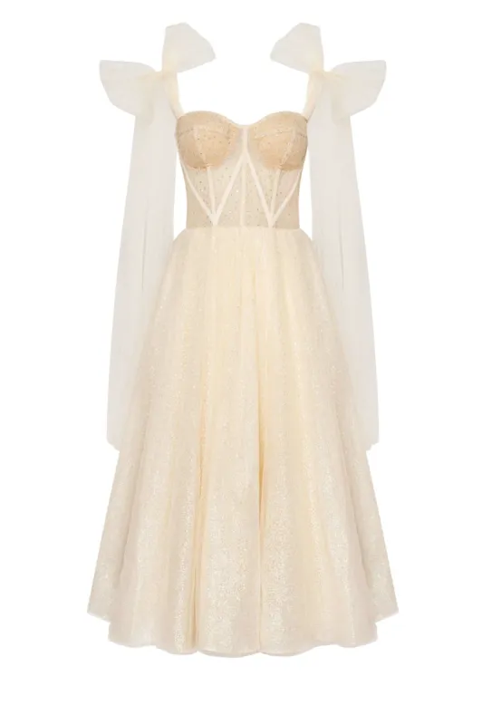 Melon Sparkly midi tulle dress sold by Milla