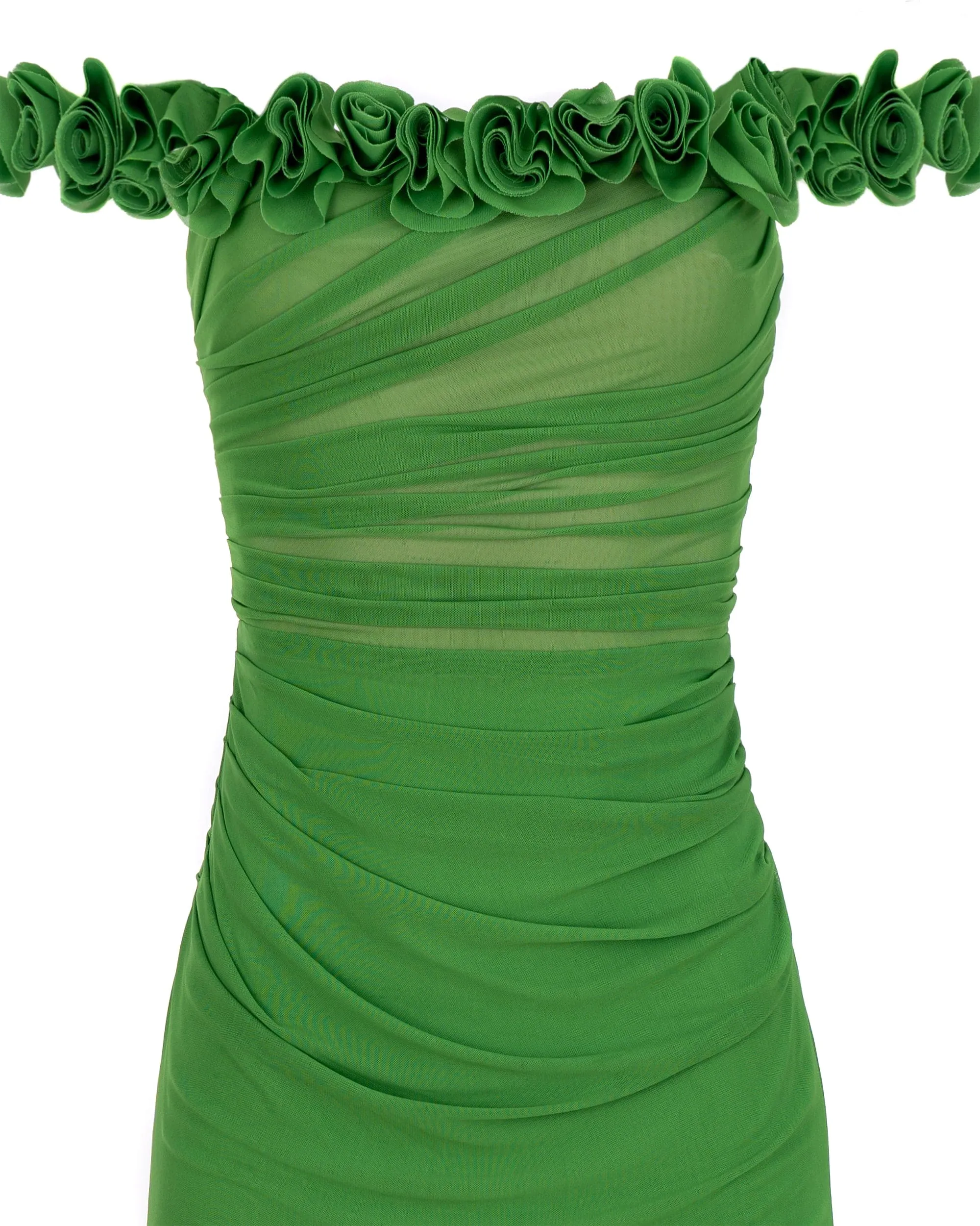 Artful off-the-shoulder evening dress in green sold by Milla product image thumbnail 5