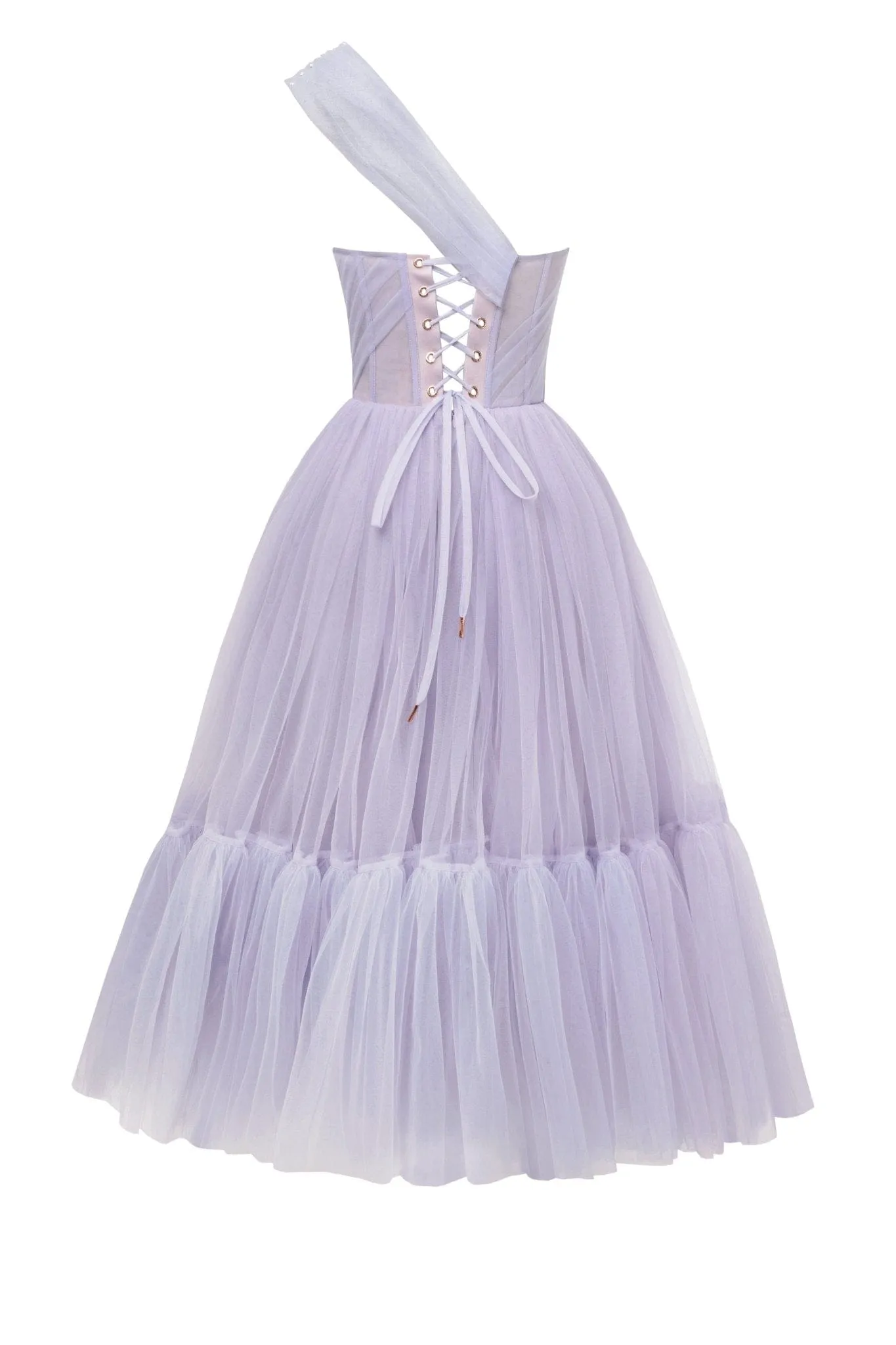 Lavender One-Shoulder Cocktail Tulle Dress sold by Milla product image thumbnail 3