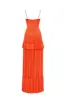 Coral spaghetti strap pleated maxi dress, Garden of Eden sold by Milla
