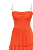 Coral spaghetti strap pleated maxi dress, Garden of Eden sold by Milla