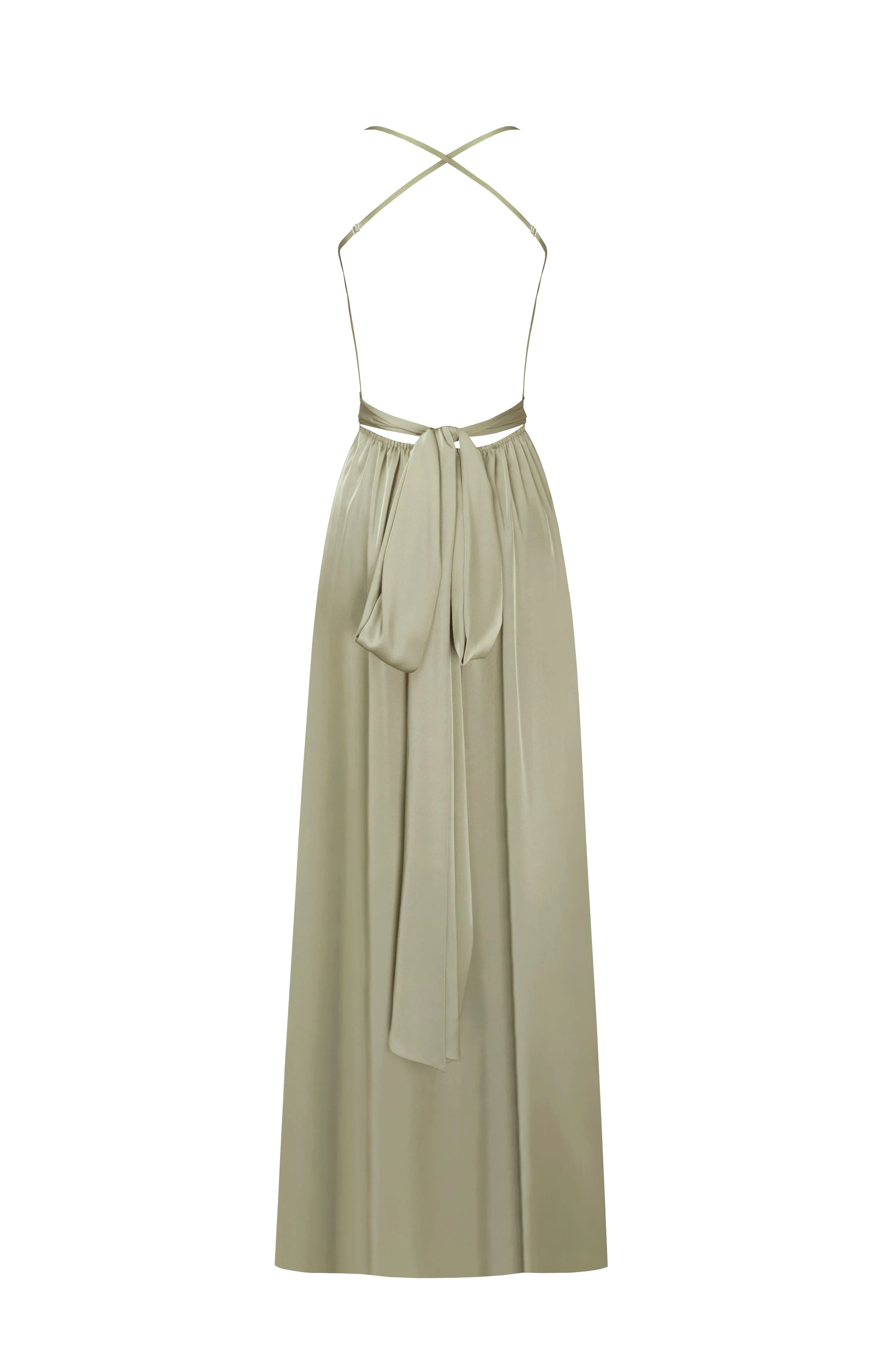 Boudoir olive silk slip dress sold by Milla product image thumbnail 3