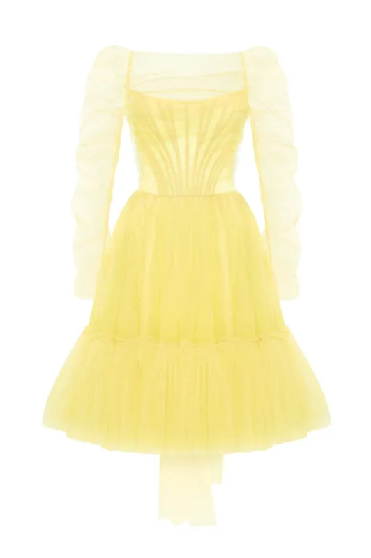Bright Yellow tulle dress sold by Milla