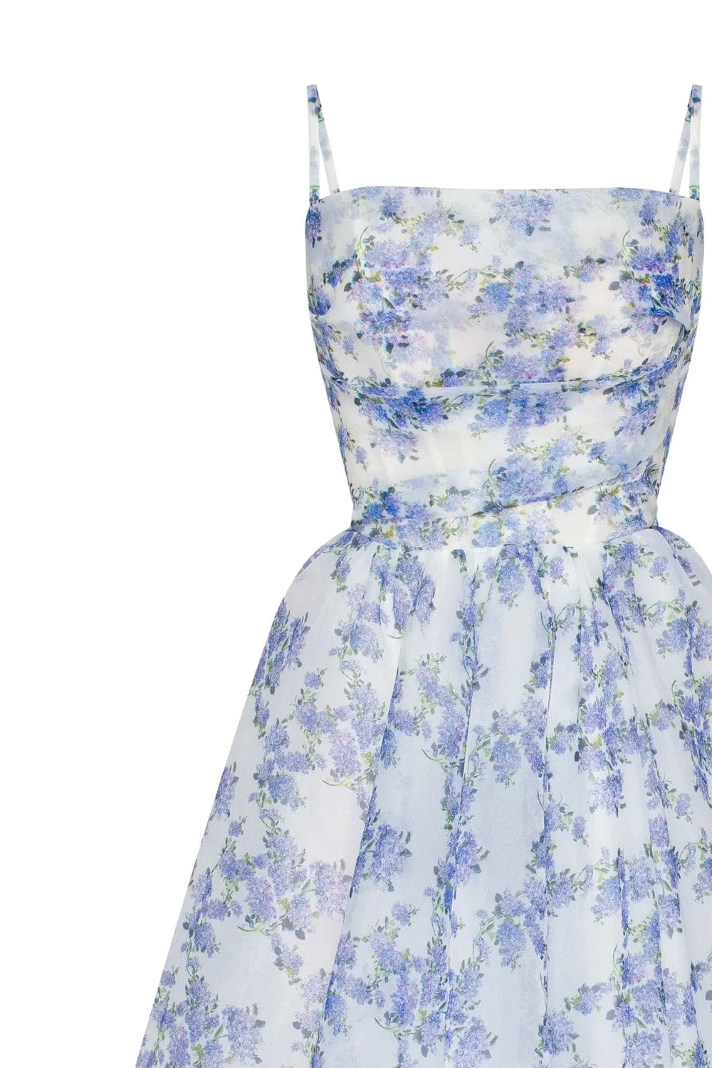 Blue Hydrangea spaghetti strap midi dress sold by Milla product image thumbnail 5