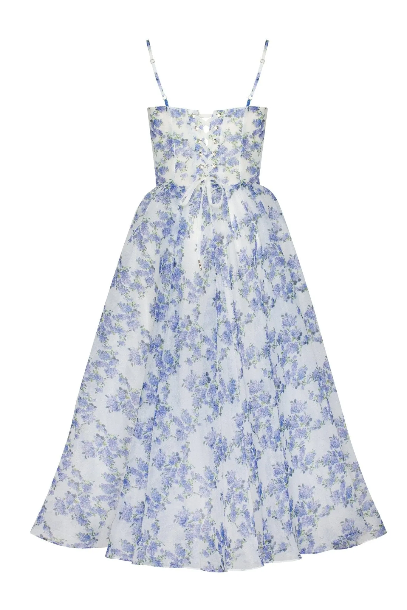 Blue Hydrangea spaghetti strap midi dress sold by Milla product image thumbnail 3