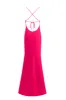 Twisted cutout fuchsia bodice maxi dress sold by Milla