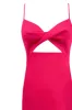 Twisted cutout fuchsia bodice maxi dress sold by Milla