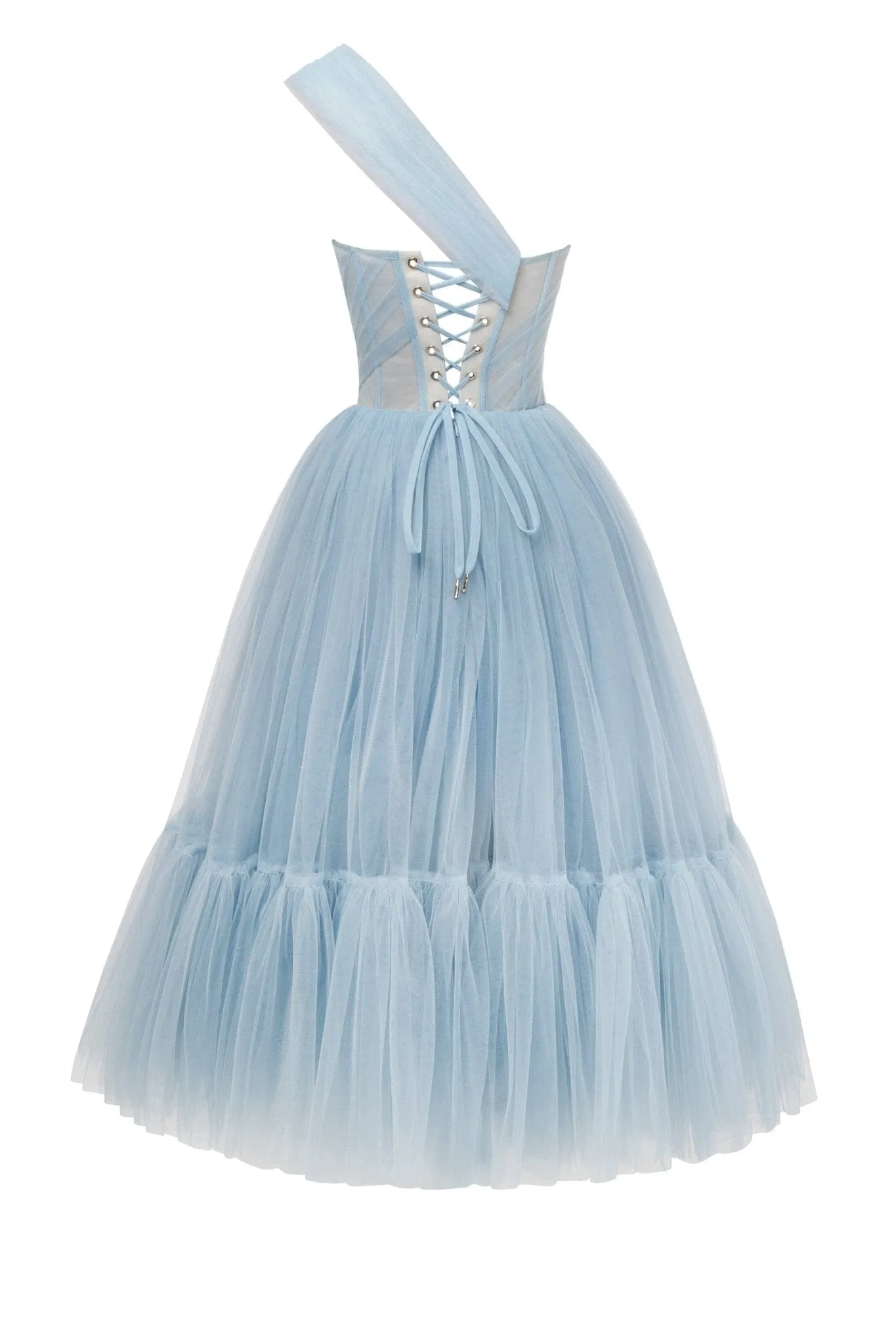 Light Blue One-Shoulder Cocktail Tulle Dress sold by Milla product image thumbnail 3