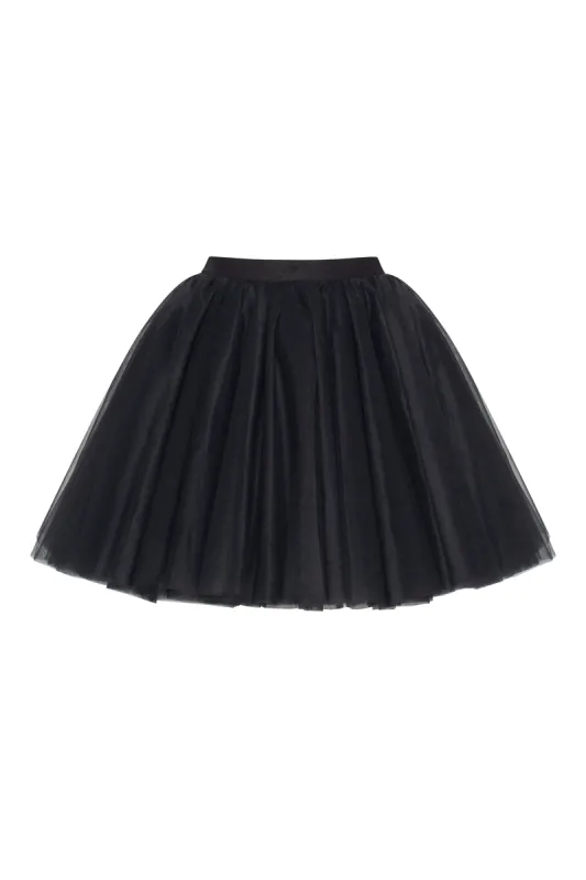 Gathered organza mini skirt in black, Xo Xo sold by Milla