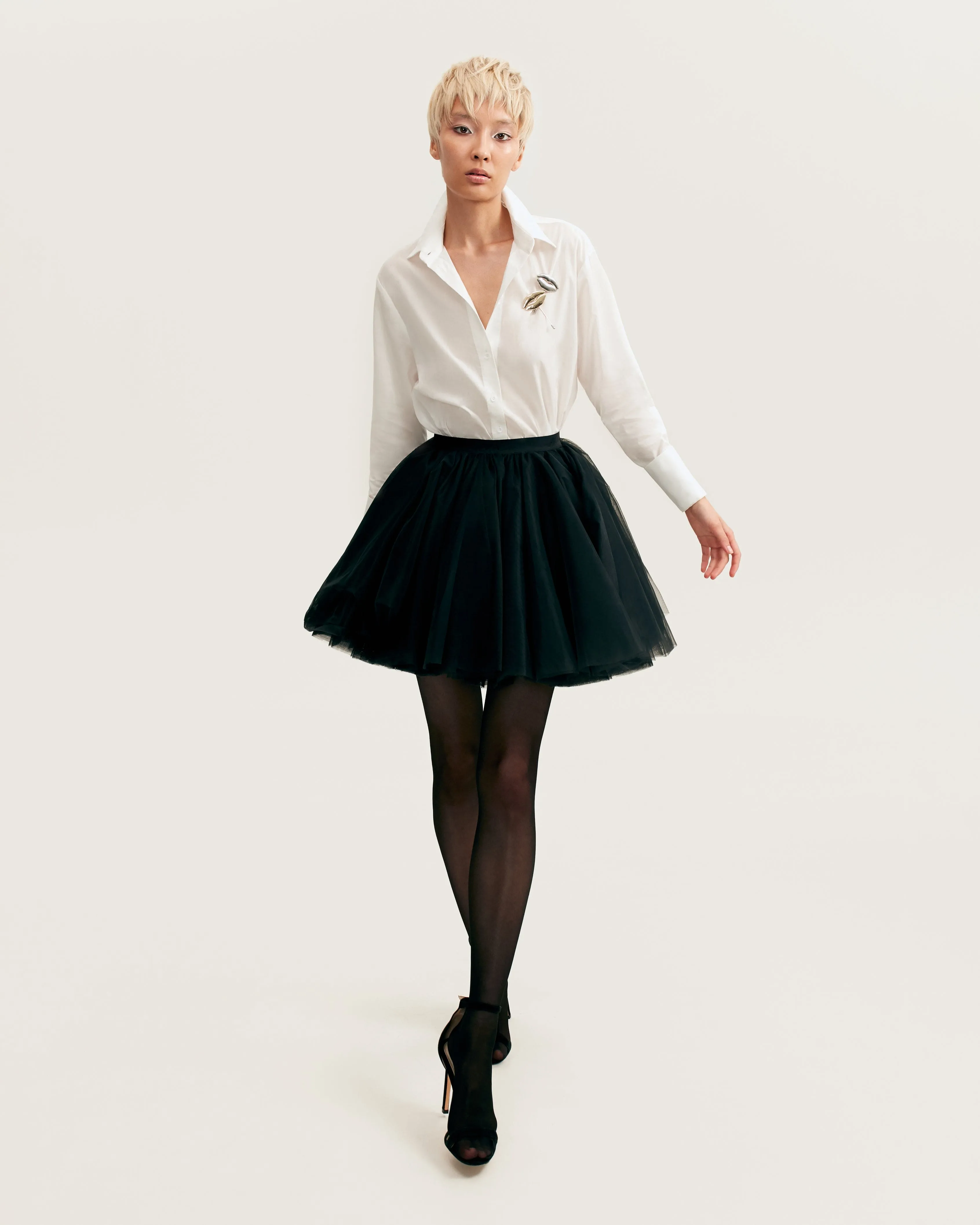 Gathered organza mini skirt in black, Xo Xo sold by Milla product image thumbnail 2