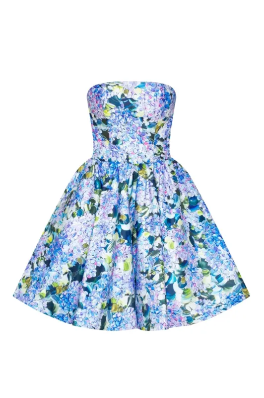 Hydrangea corset mini dress sold by Milla