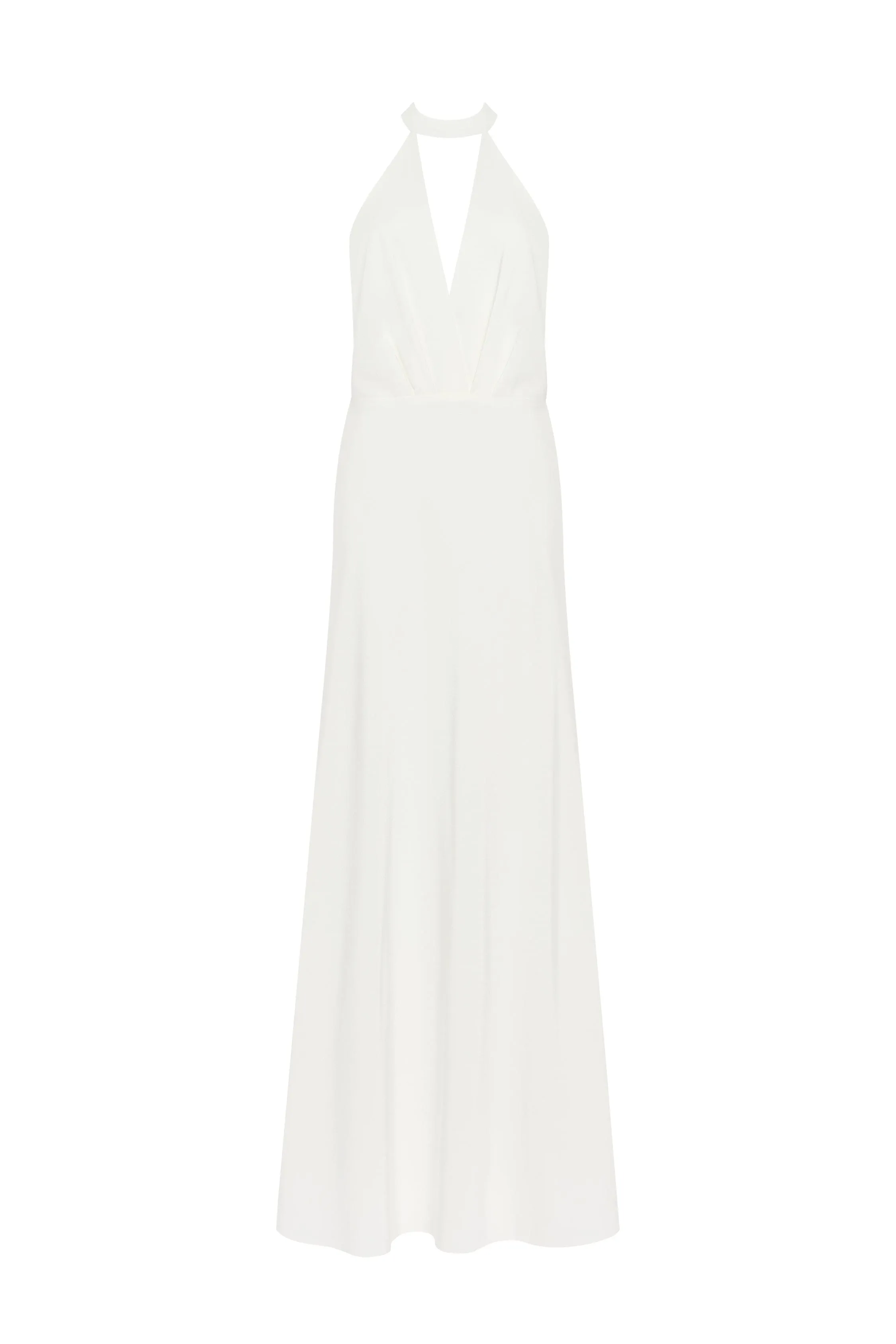 Lovely white halterneck satin maxi dress, Xo Xo sold by Milla