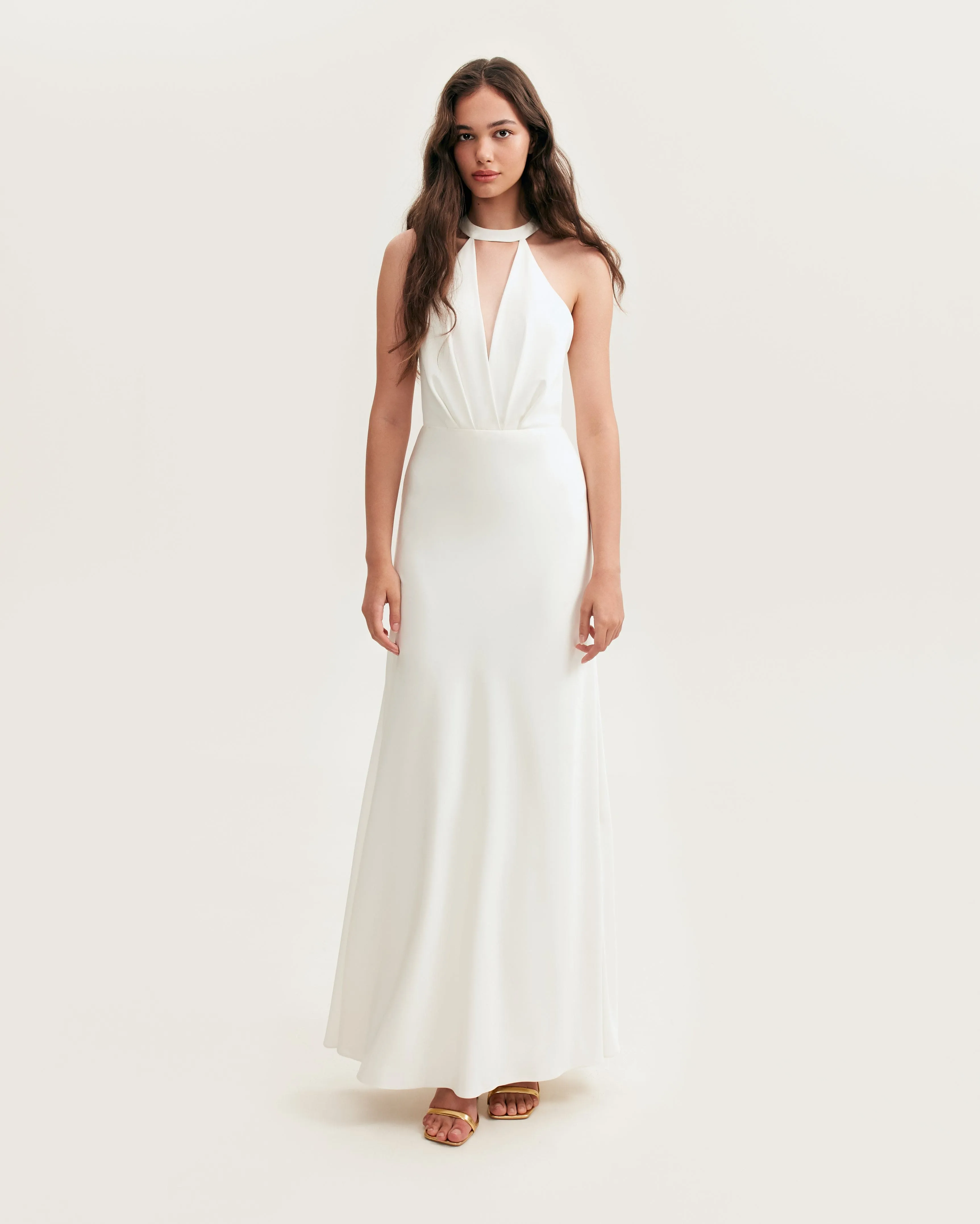 Lovely white halterneck satin maxi dress, Xo Xo sold by Milla product image thumbnail 2