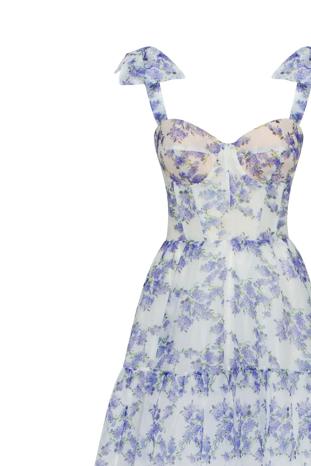 Blue Hydrangea tender tie-strap maxi dress sold by Milla product image thumbnail 5