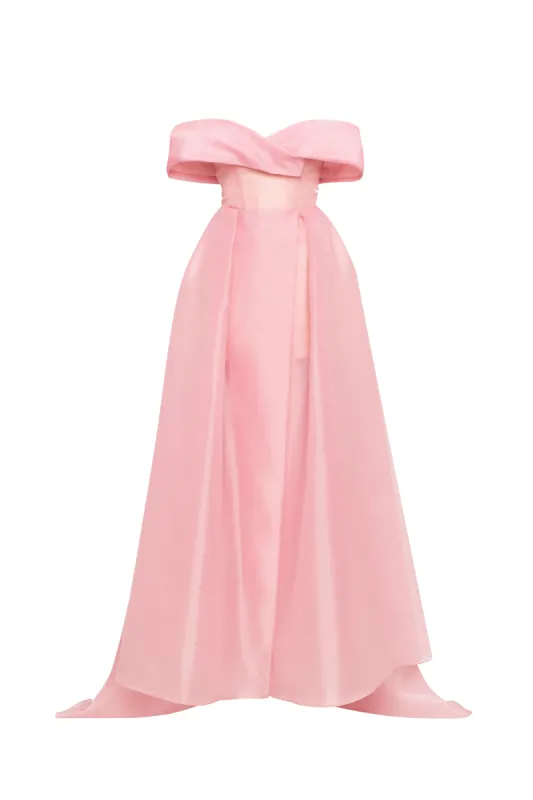 Sophisticated off-the-shoulder misty rose maxi dress, Garden of Eden sold by Milla