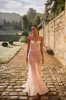 Entrance-worthy semi-transparent rose gold maxi sequined dress sold by Milla