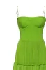 Green spaghetti strap pleated maxi dress, Garden of Eden sold by Milla