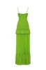 Green spaghetti strap pleated maxi dress, Garden of Eden sold by Milla