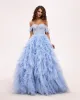 Light Blue All Ruffled Up Evening Fluffy Dress sold by Milla
