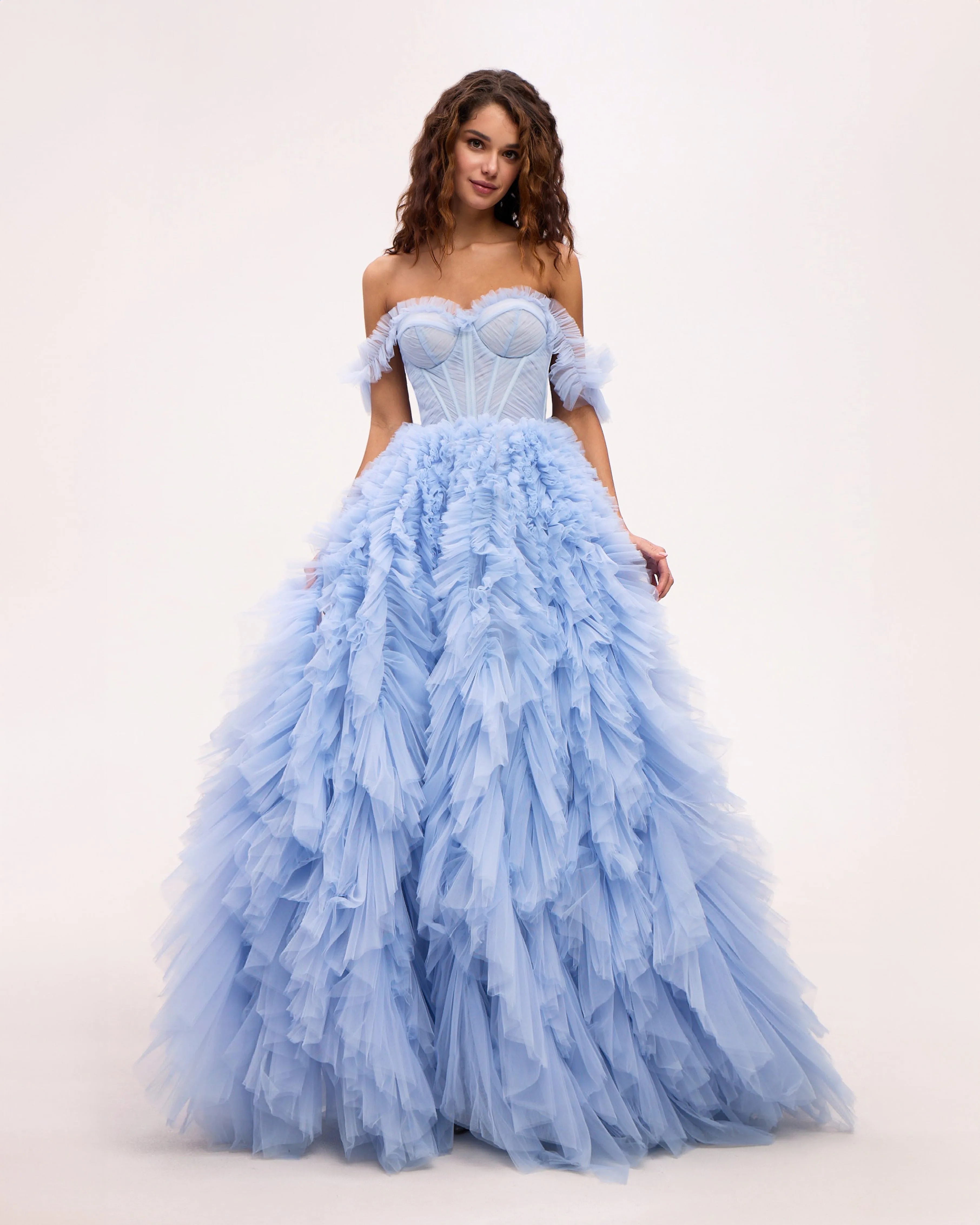 Light Blue All Ruffled Up Evening Fluffy Dress sold by Milla product image thumbnail 2
