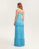 Sky-blue spaghetti strap pleated maxi dress, Garden of Eden sold by Milla