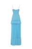 Sky-blue spaghetti strap pleated maxi dress, Garden of Eden sold by Milla