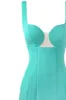 Glossy ultra mini dress in mint green with cutouts sold by Milla