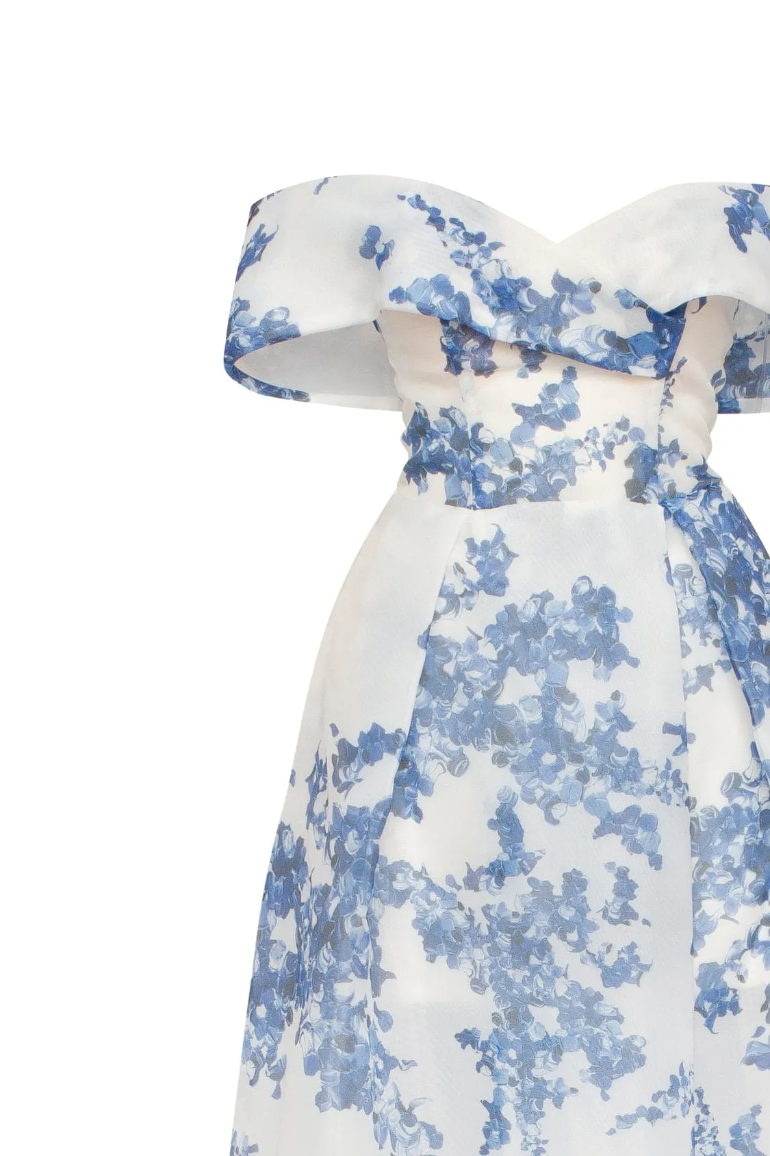 Catchy off-the-shoulder blue hydrangea maxi dress, Garden of Eden sold by Milla product image thumbnail 5