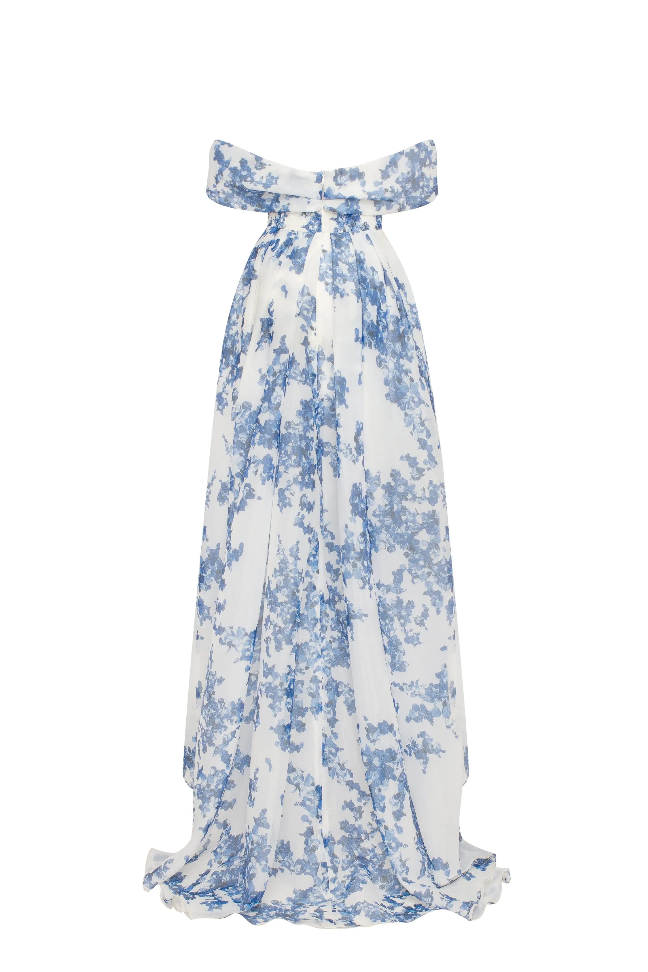 Catchy off-the-shoulder blue hydrangea maxi dress, Garden of Eden sold by Milla product image thumbnail 3