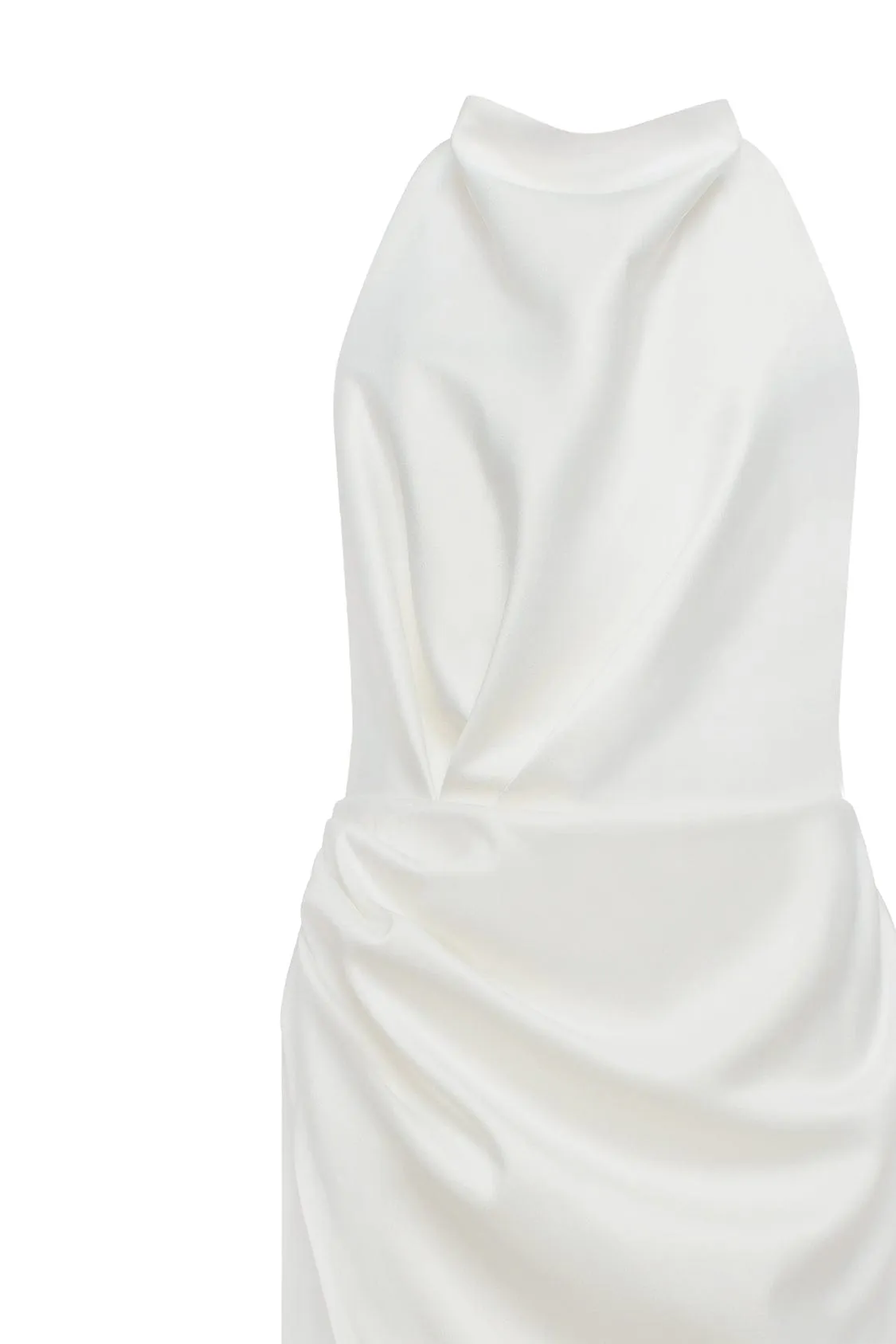 White Mock neck sleeveless low slit dress sold by Milla product image thumbnail 5