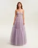 Lavender tulle maxi dress with ruffled skirt, Garden of Eden sold by Milla