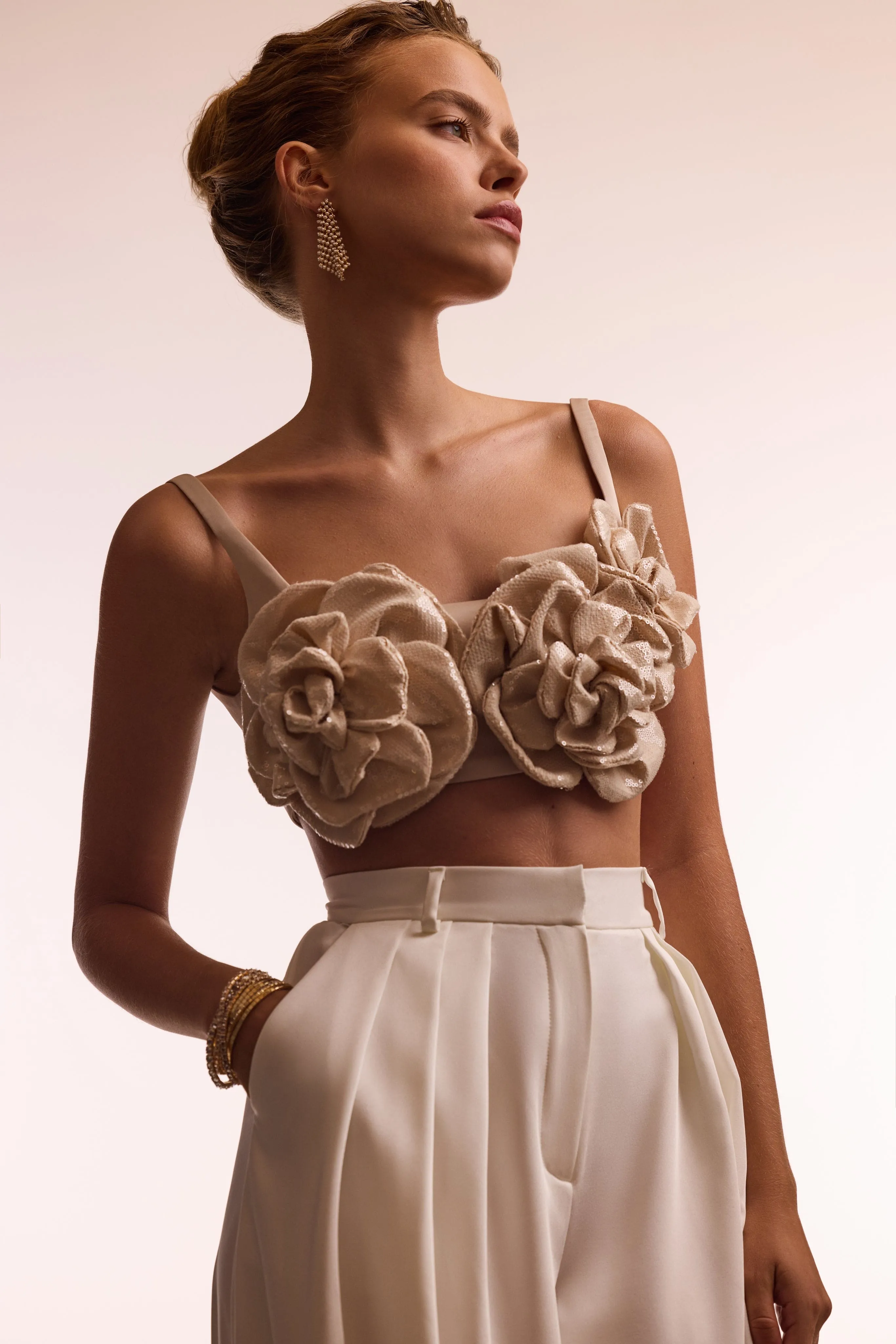 Artful sequined floral applique top sold by Milla product image thumbnail 2