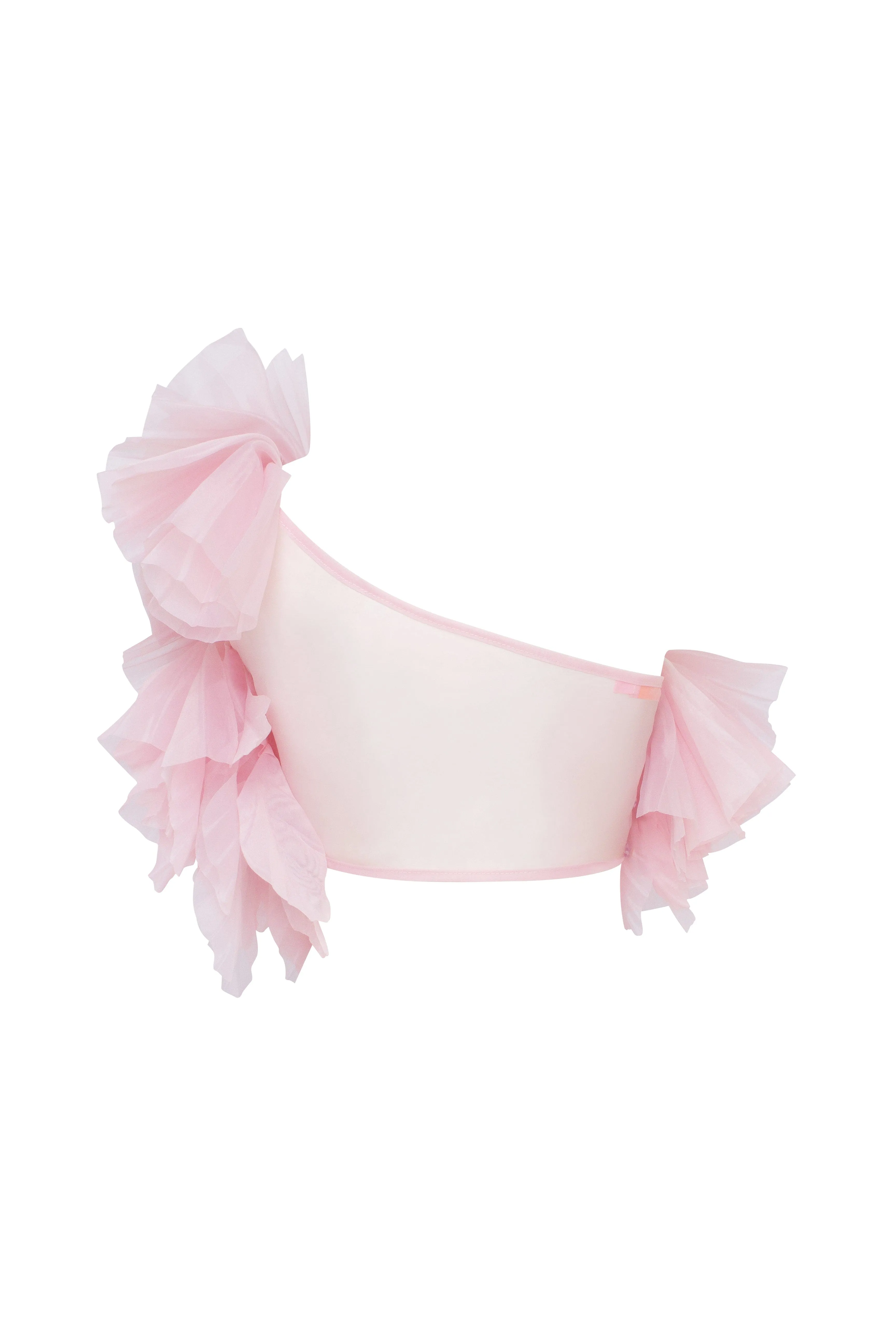 Flirty ruffled one-shoulder organza pink top sold by Milla product image thumbnail 3