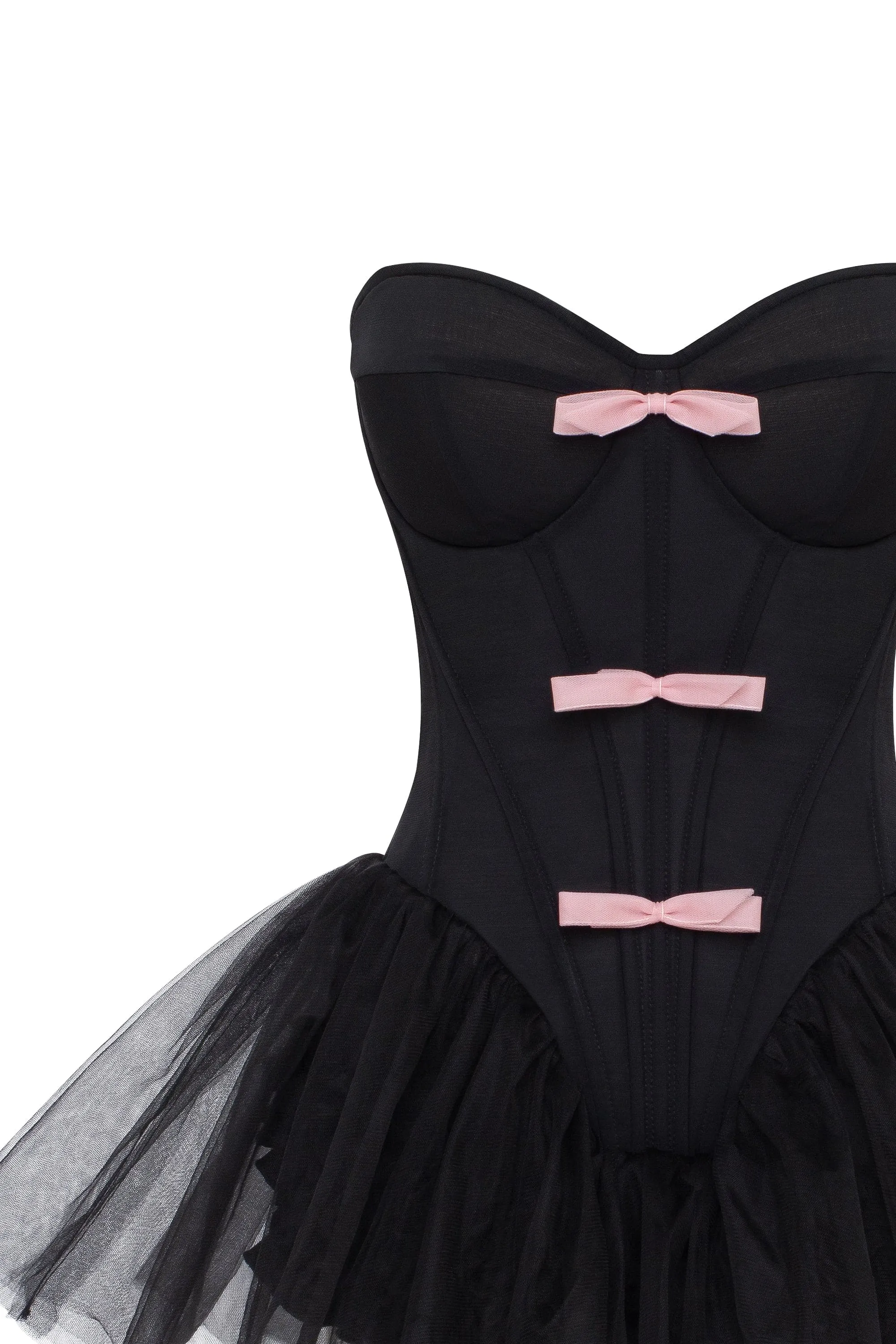 Tutu black mini dress with cute pink bows sold by Milla product image thumbnail 5