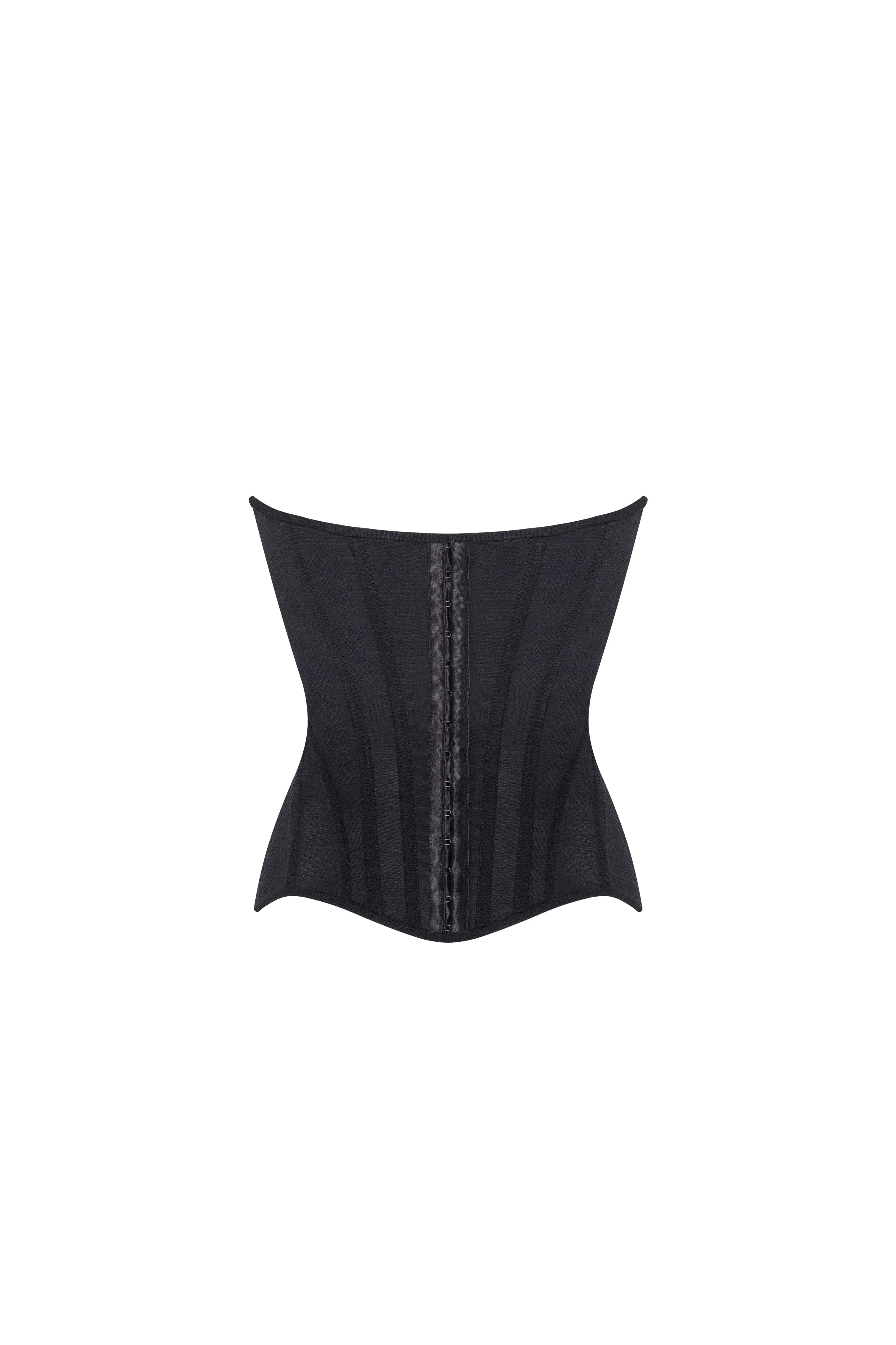 Chic low-waist black fitted corset sold by Milla product image thumbnail 3