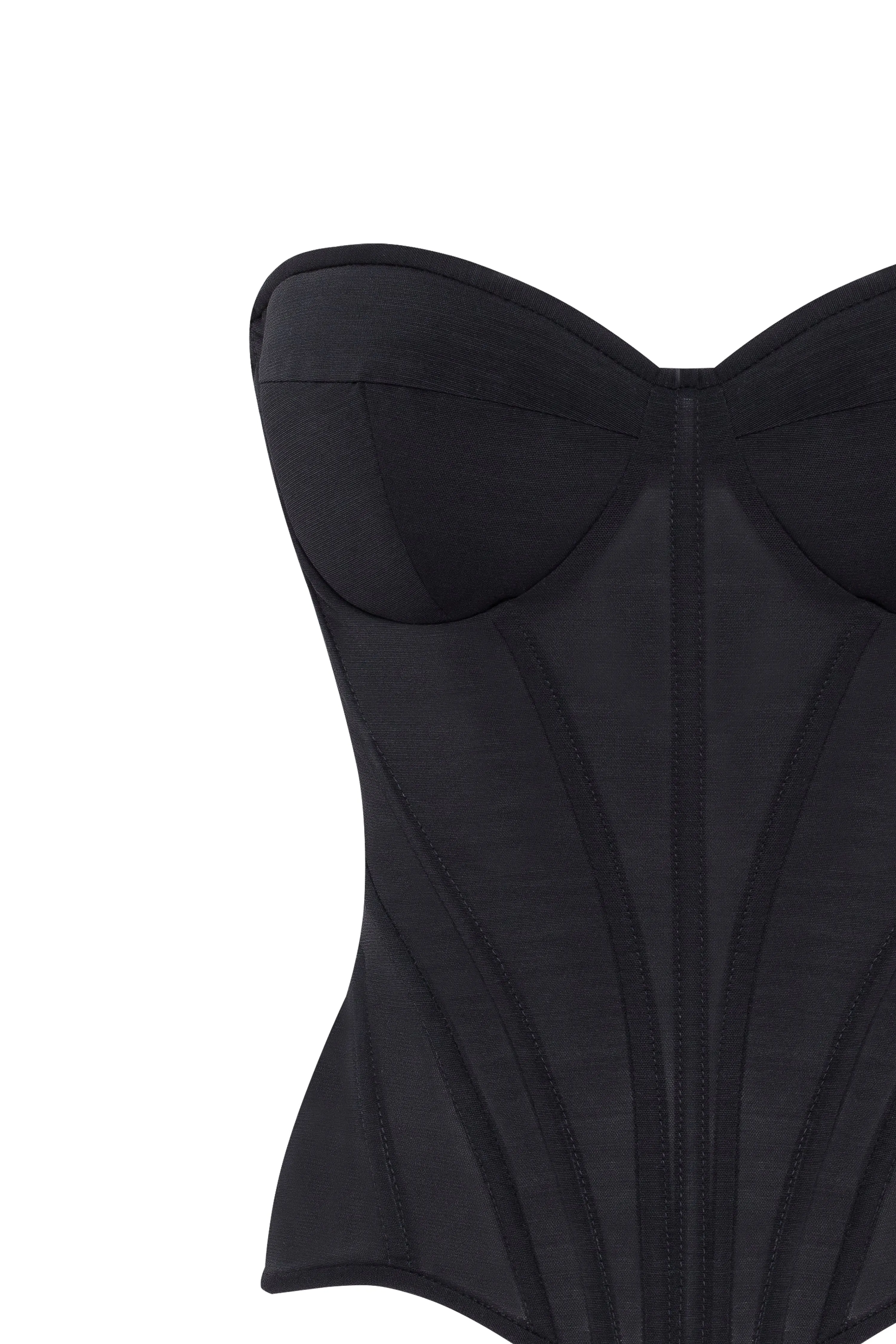 Smart heart-shaped low-waist black fitted corset sold by Milla product image thumbnail 5