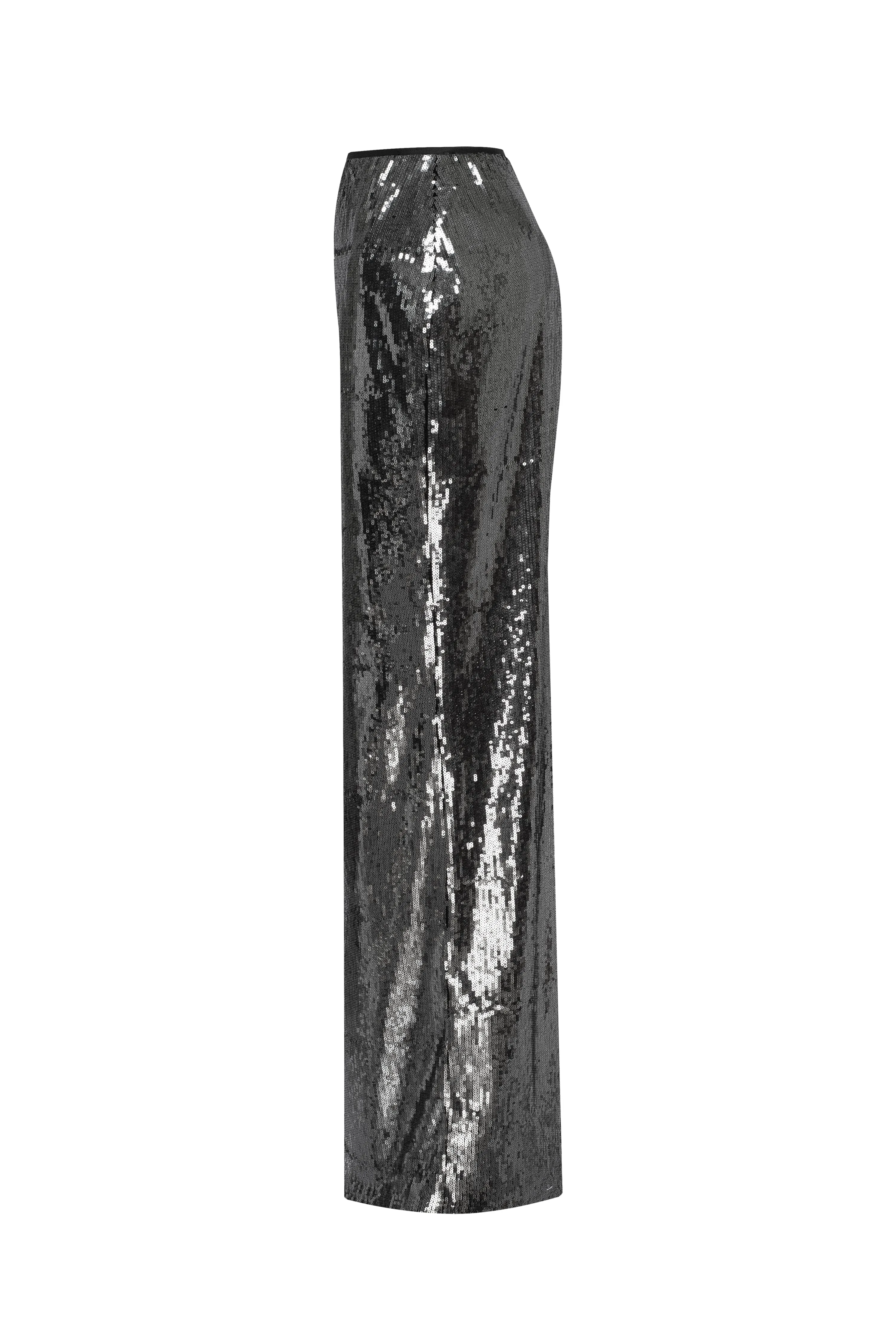Dramatic fitted sequined gray maxi skirt sold by Milla product image thumbnail 5