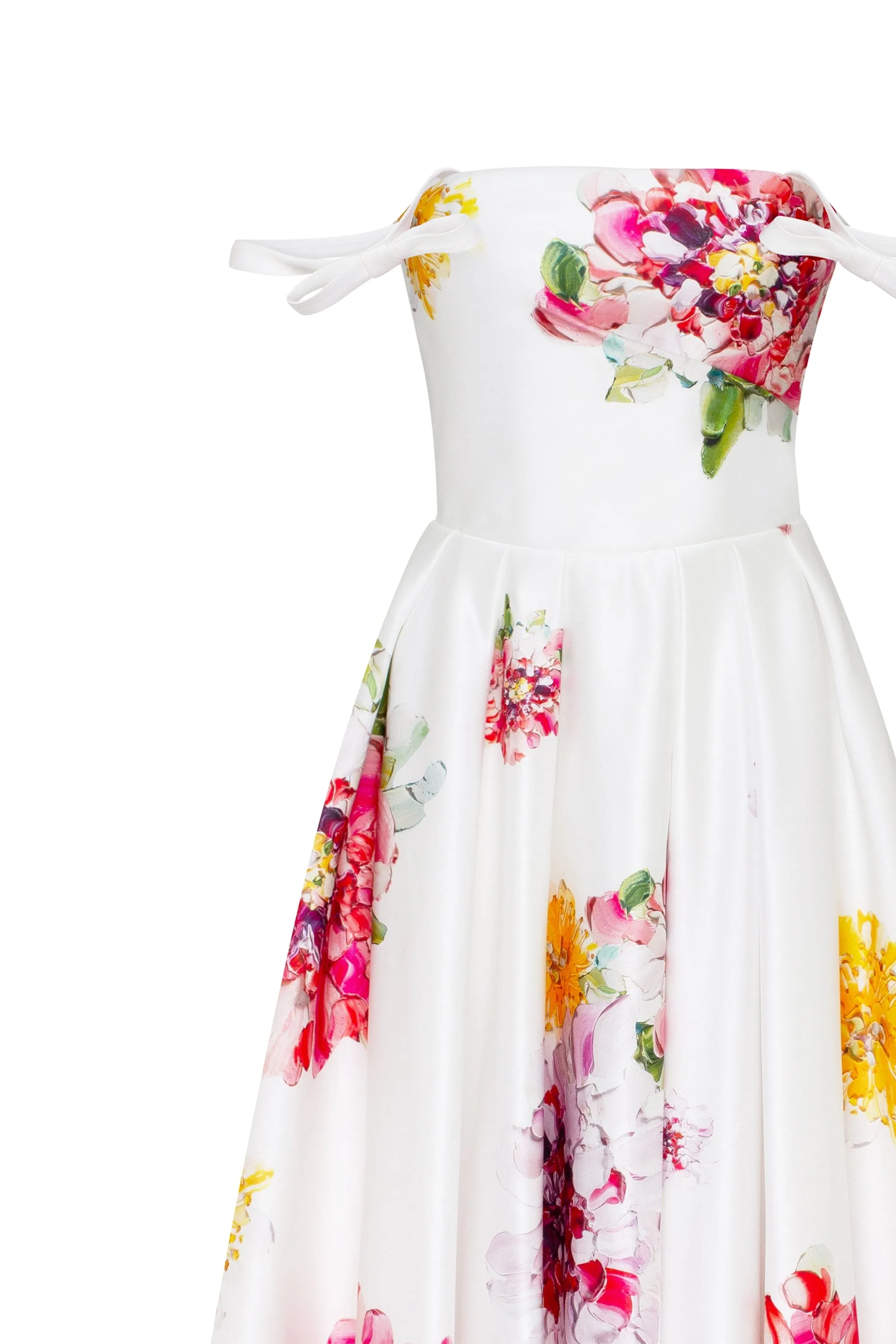 Tea-length ivory floral dress, Glow-Up sold by Milla product image thumbnail 5