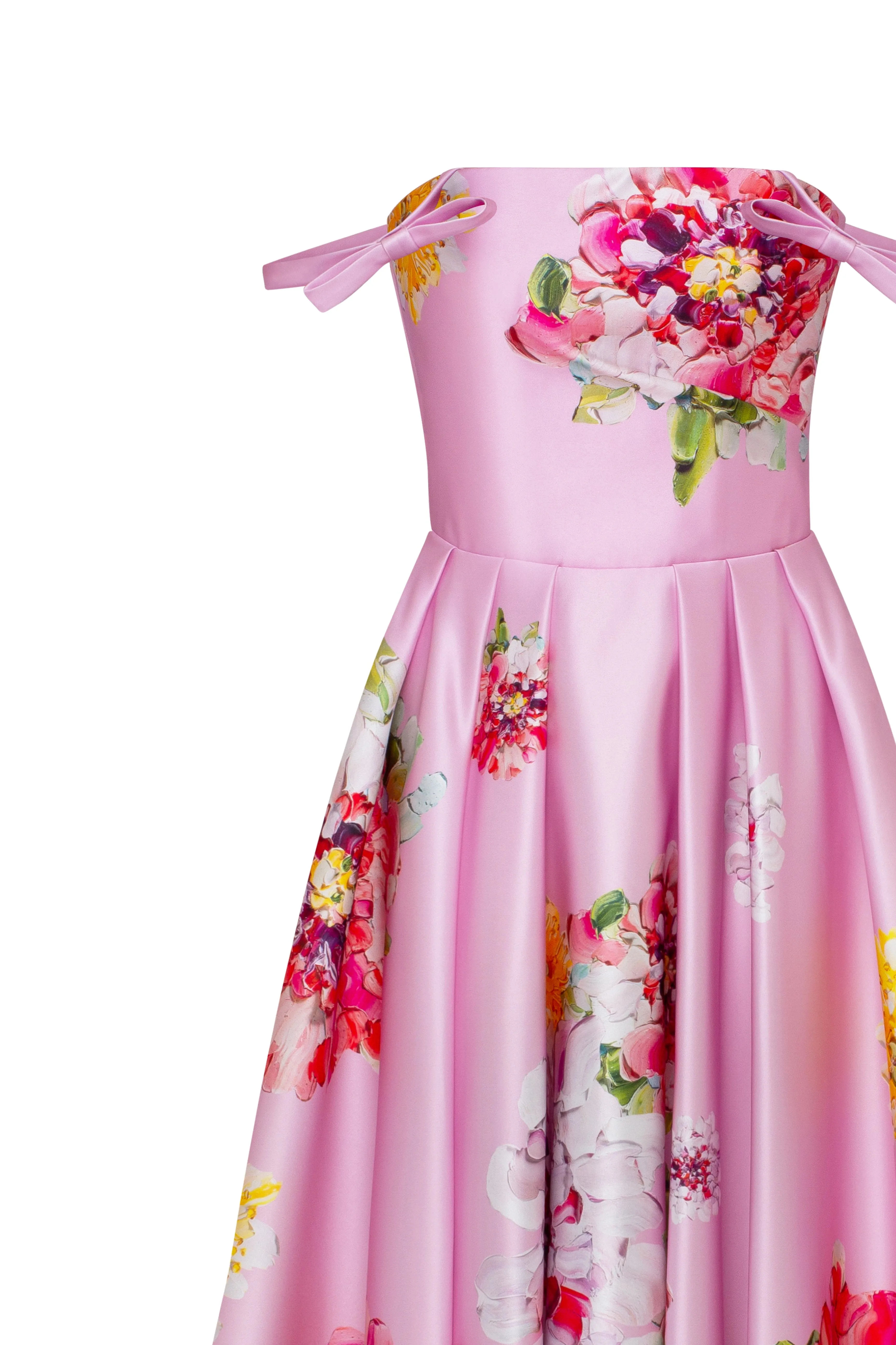 Tea-length pastel pink floral dress, Glow-Up sold by Milla product image thumbnail 5