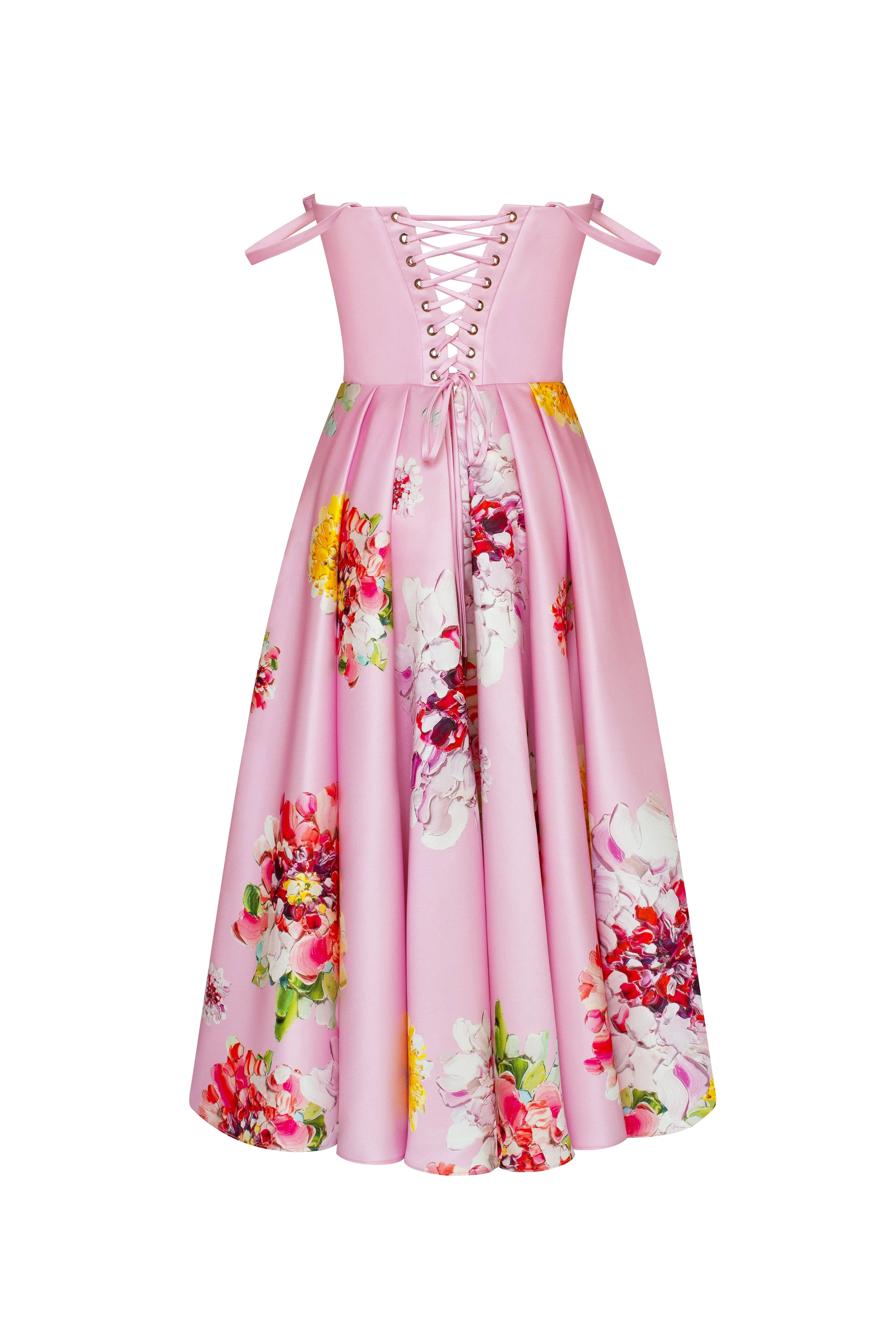 Tea-length pastel pink floral dress, Glow-Up sold by Milla product image thumbnail 3
