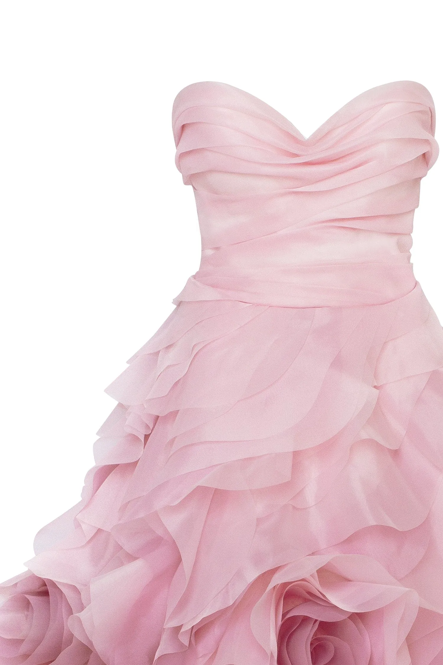 Dramatic flowered organza midi dress in misty rose, Glow-Up sold by Milla product image thumbnail 5