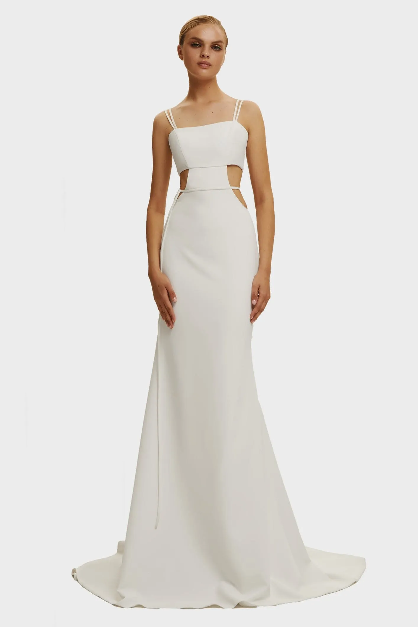 White Casual side cut out maxi dress sold by Milla product image thumbnail 2