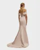 Misty Rose Princess strapless gown with thigh slit sold by Milla